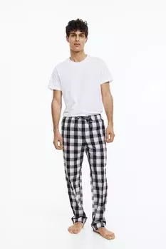 Комплект из 2 штанов для пижамы H&amp;M, голубой/клетка