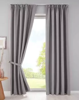 Комплект из 2 штор плотные непрозрачные "Нью-Йорк" потайные петли серые В х Ш 245x295 см термошторы плотные звукопоглощающие рюши на ленте подхваты, 202020610-2 Astek, серый
