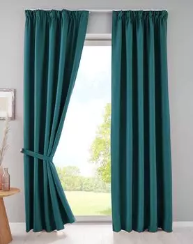 Комплект из 2 штор плотные непрозрачные "Нью-Йорк" потайные петли бирюзовый В х Ш 245х295 см термошторы плотные звукопоглощающие рюши на ленте подхваты, 202020610-2 Astek