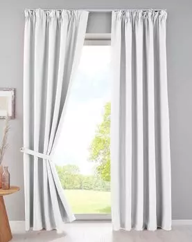 Комплект из 2 штор полупрозрачных с люверсами, тюль со звездами Ш 132хВ 213см детская комната гостиная спальня Astek, белый