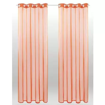 Комплект из 2 штор, прозрачные люверсы Noella, размер: 140 х 175 см (серый) Bestlivings