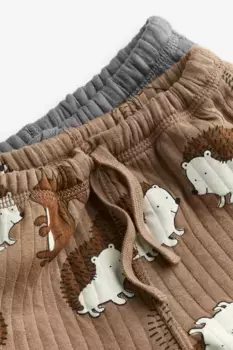 Комплект из 2 спортивных брюк из джерси в рубчик H&M, коричневый