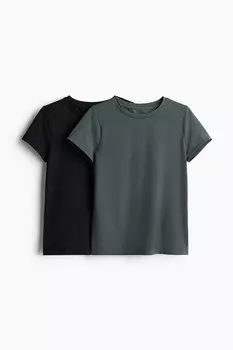 Комплект из 2 спортивных рубашек из материала Drymove H&M, черный