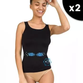 Комплект из 2 спортивных топов для похудения Cellutex черный, черный