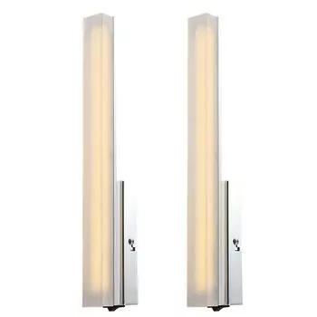 Комплект из 2 светодиодных бра из хрома и акрила PAUL etc-shop, серебро