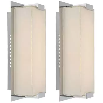 Комплект из 2 светодиодных бра, сатинированное хромированное стекло, В 28 см Globo Lighting, серебро