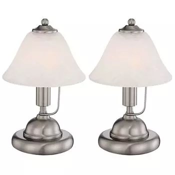 Комплект из 2 светодиодных настольных ламп, сенсорный, алебастровое стекло, В 27 см Globo Lighting, серебро