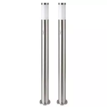 Комплект из 2 светодиодных торшеров серебристый, детектор движения, H 110 см etc-shop, серебро