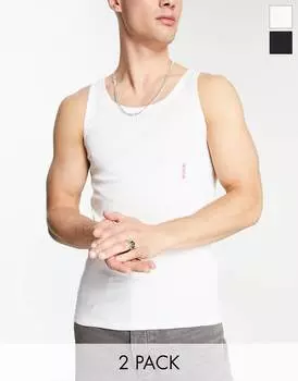 Комплект из 2 топов HUGO Bodywear черного и белого цветов