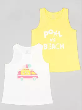 Комплект из 2 топов стандартной посадки Zippy, мультиколор