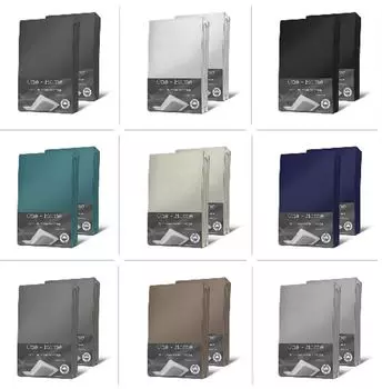 Комплект из 2 трикотажных простыней, мягкий плотный хлопок, резинка по всему периметру, цвет: антрацит, размер: 140 х 200 см - 160 х 200 см One-Home