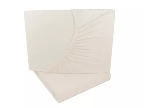 Комплект из 2 трикотажных простыней натуральный/кремовый 90х200 - 100х200 см 100% хлопок Arle-Living