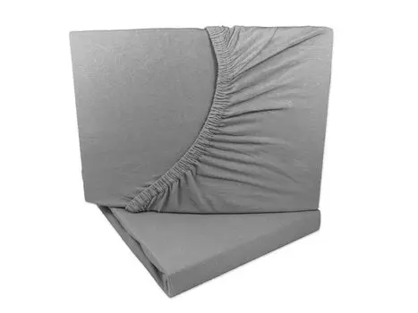 Комплект из 2 трикотажных простыней серого цвета 90х200 - 100х200 см 100% хлопок Arle-Living