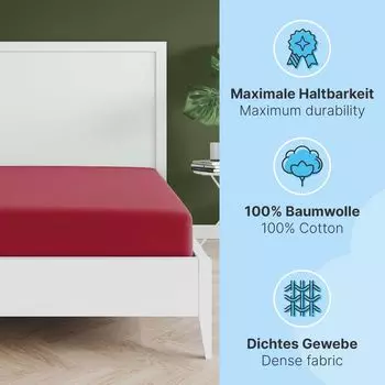 Комплект из 2 трикотажных простыней вишня 60х120 см - 70х140 см - ETREA Трикотажная простыня из 100% хлопка - размер 60х120 см - 70х140 см - цвет вишня Etrea Himmlische Qualitt