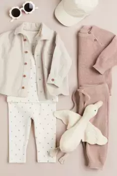 Комплект из 2 трикотажных рубашек в рубчик H&M, белый
