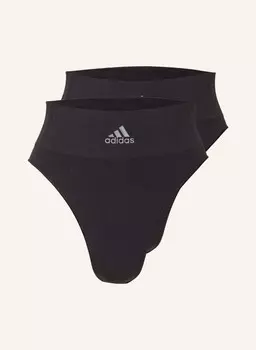 Комплект из 2 трусов на талии. Adidas, черный