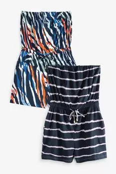 Комплект из 2 узких комбинезонов-бандо Next, синий