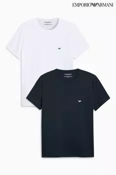 Комплект из 2 узких рубашек Emporio Armani, синий