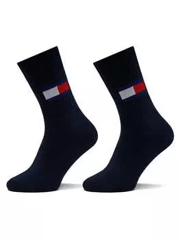 Комплект из 2 высоких носков унисекс Tommy Jeans, синий