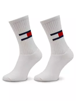 Комплект из 2 высоких носков унисекс Tommy Jeans, белый