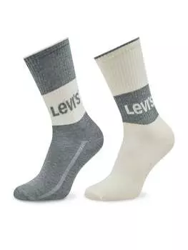 Комплект из 2 высоких женских носков Levi's, серый