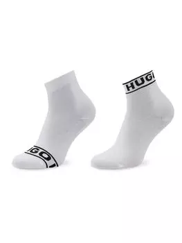 Комплект из 2 высоких женских носков Logo 50469291 Hugo, белый