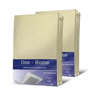 Комплект из 2 зимних простыней размером 180x200 - 200x200 см, бежевая простыня из натурального флиса One-Home