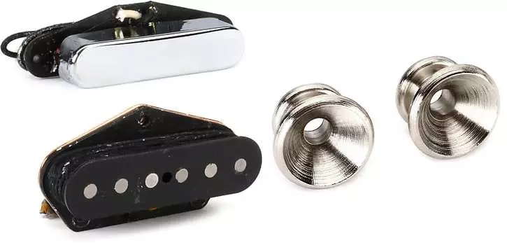 Комплект из 2 звукоснимателей Fender Original Vintage Telecaster с набором из 2 пуговиц для ремешка Fender Pure Vintage - никель 0992119000=1 0994915000=1