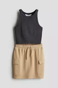 Комплект из 2х топа и юбки H&M, серый