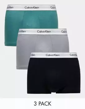 Комплект из 3 эластичных трусов Calvin Klein Modern Cotton разных цветов