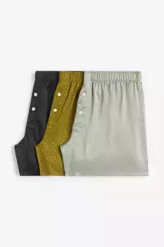 Комплект из 3 атласных боксеров H&M, зеленый