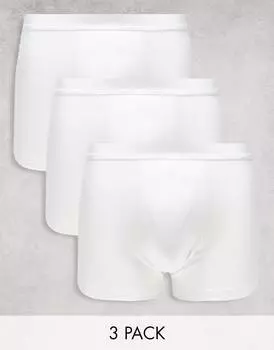 Комплект из 3 белых плавок с поясом ASOS DESIGN