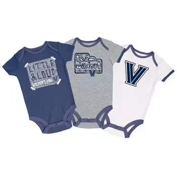 Комплект из 3 боди для младенцев Champion темно-синего/серого/белого цвета Villanova Wildcats Champion