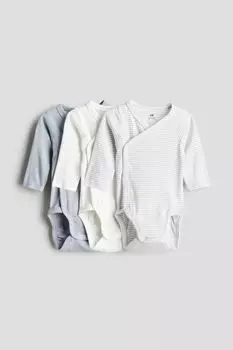 Комплект из 3 боди с длинными рукавами H&M, синий