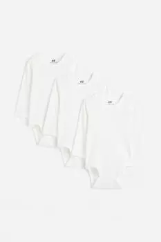 Комплект из 3 боди в рубчик H&M, белый