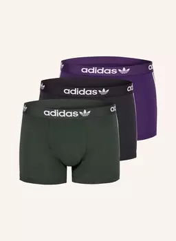 Комплект из 3 боксеров comfort flex cotton 3-stripes adidas Originals, цвет DUNKELGRN/SCHWARZ/DUNKELLILA