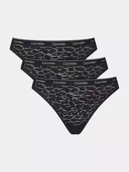 Комплект из 3 бразильских женских трусов Calvin Klein, черный