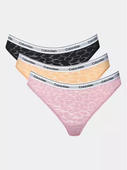 Комплект из 3 бразильских женских трусов Calvin Klein, мультиколор