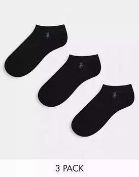 Комплект из 3 черных носков-кроссовок Polo Ralph Lauren