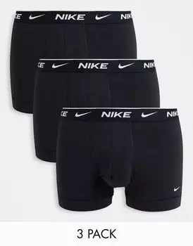 Комплект из 3 черных трусов из эластичного хлопка Nike
