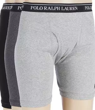 Комплект из 3 длинных боксеров-боксеров классического кроя Polo Ralph Lauren, мультиколор