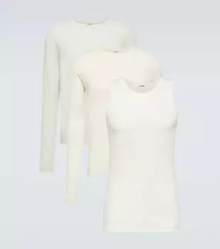 Комплект из 3 футболок из хлопкового трикотажа. Jil Sander, синий