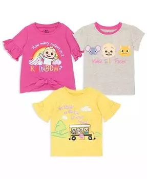 Комплект из 3 футболок JJ Baby для маленьких девочек Cocomelon, белый