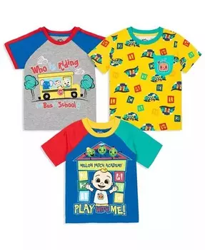 Комплект из 3 футболок JJ Baby для мальчиков для малышей Cocomelon, мультиколор