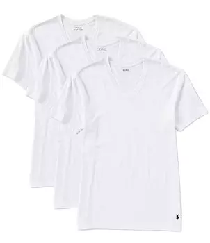 Комплект из 3 футболок классического кроя с v-образным вырезом Polo Ralph Lauren, белый