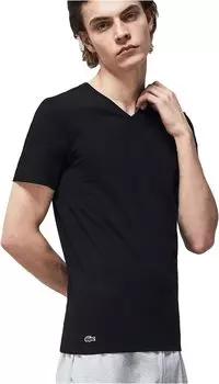 Комплект из 3 футболок Slim Fit Essential с v-образным вырезом Lacoste, черный