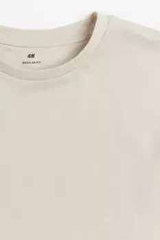 Комплект из 3 футболок стандартного кроя H&M, бежевый