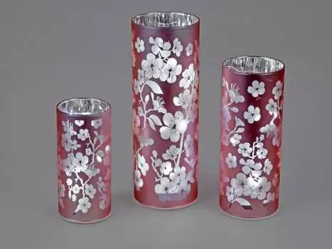 Комплект из 3-х декоративных светильников-настольных ламп CHERRY BLOSSOM H. 15+20+25см Formano F24, розовый