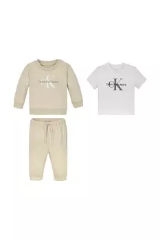 Комплект из 3-х детских джинсов Calvin Klein Jeans, бежевый