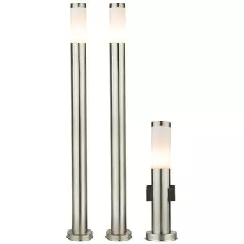 Комплект из 3-х торшеров, нержавеющая сталь, серебро, розетки etc-shop